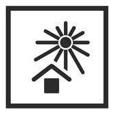 BOX BENEATH SUNSHINE نماد نگهداری دور از تابش خورشید